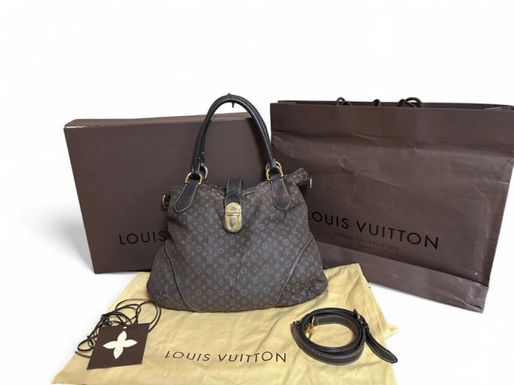 LOUIS VUITTON Monogram Idylle Elegy Handbag Black M56696